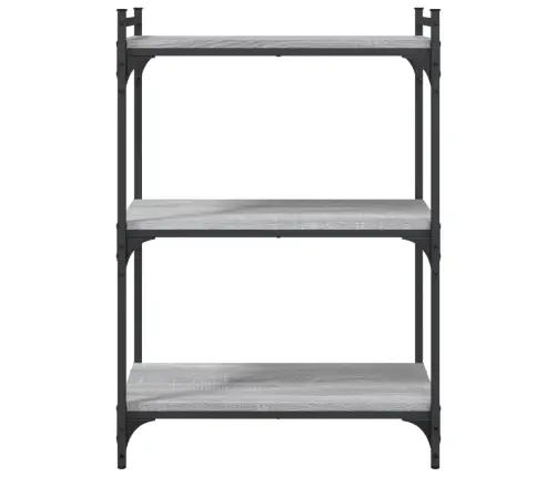 Grāmatu Plaukts, 3 Līmeņi, Pelēks, 60X30X86 Cm, Koks Vidaxl