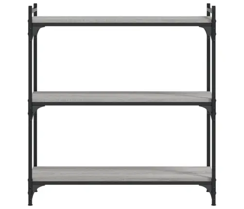 Knygų Spinta, 3 Aukštų, Pilka Ąžuolo, 80X30X86cm Mediena