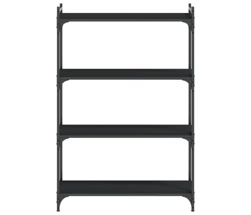 Grāmatu Plaukts, 4 Līmeņi, Melns, 80X30X120 Cm, Koks Vidaxl