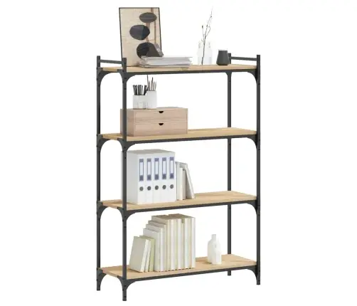 Grāmatu Plaukts, 4 Līmeņi, Ozola Krāsa, 80X30X120 Cm, Koks Vidaxl