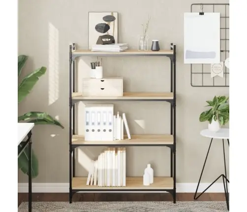 Grāmatu Plaukts, 4 Līmeņi, Ozola Krāsa, 80X30X120 Cm, Koks Vidaxl