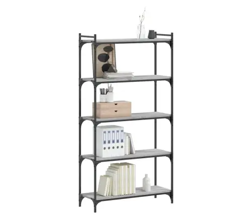 Grāmatu Plaukts, 5 Līmeņi, Pelēks, 80X30X154 Cm, Koks Vidaxl