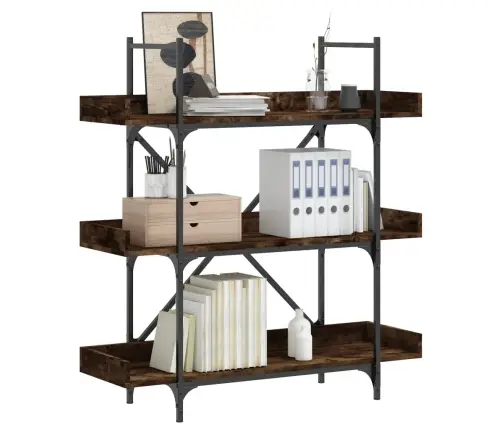 Raamaturiiul 3 Korrust, Suitsutamm, 100X33X108,5 cm Tehispuit