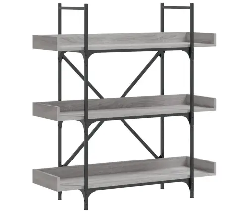 Knygų Spinta, 3 Aukštų, Pilka Ąžuolo, 100X33X108,5cm Mediena