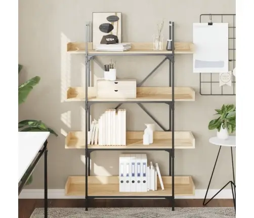 Raamaturiiul 4 Korrust, Sonoma Tamm, 100X33X145,5 cm Tehispuit