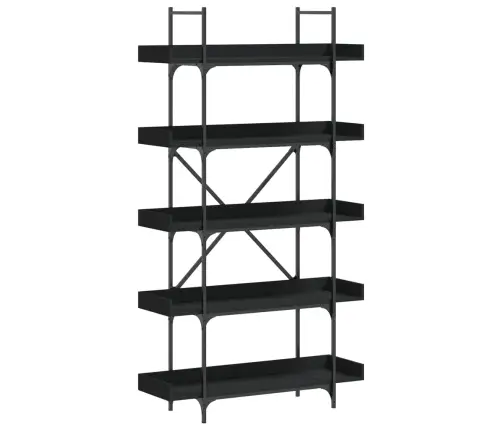 Grāmatu Plaukts, 5 Līmeņi, Melns, 100X33X180,5 Cm, Koks Vidaxl