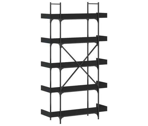 Grāmatu Plaukts, 5 Līmeņi, Melns, 100X33X180,5 Cm, Koks Vidaxl