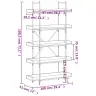Grāmatu Plaukts, 5 Līmeņi, Pelēks, 100X33X180,5 Cm, Koks Vidaxl