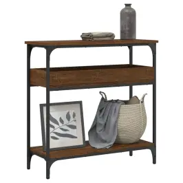Riiuliga Konsoollaud, Pruun Tamm, 75 X 29 X 75 cm Tehispuit