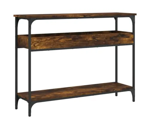 Riiuliga Konsoollaud, Suitsutatud Tamm, 100X29X75 cm Tehispuit Riiuliga Konsoollaud, Suitsutatud Tamm, 100X29X75 cm Tehispuit