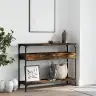 Riiuliga Konsoollaud, Suitsutatud Tamm, 100X29X75 cm Tehispuit Riiuliga Konsoollaud, Suitsutatud Tamm, 100X29X75 cm Tehispuit