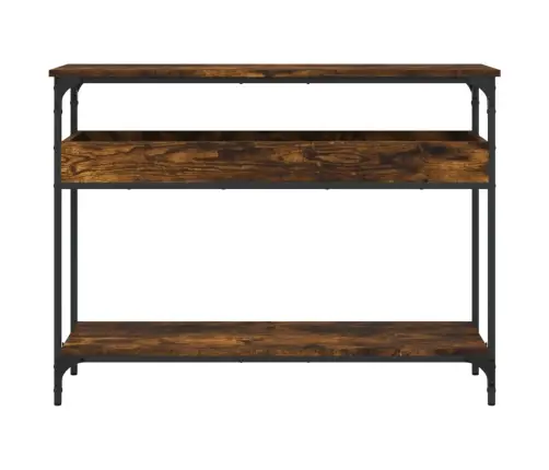 Riiuliga Konsoollaud, Suitsutatud Tamm, 100X29X75 cm Tehispuit Riiuliga Konsoollaud, Suitsutatud Tamm, 100X29X75 cm Tehispuit