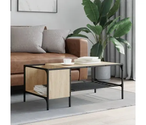 Kafijas Galdiņš Ar Plauktu, Ozolkoka Krāsa, 100X51X40 Cm Vidaxl