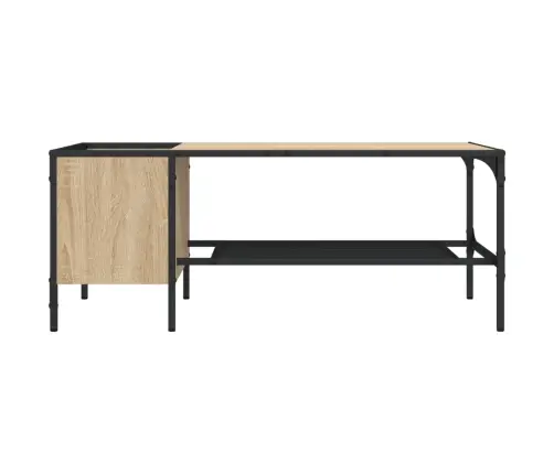 Kafijas Galdiņš Ar Plauktu, Ozolkoka Krāsa, 100X51X40 Cm Vidaxl