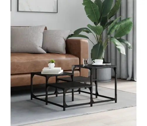 Kohvilaud, Must, 68 X 68 X 40 cm Tehispuit