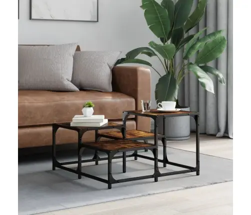 Kafijas Galdiņš, Ozola Krāsa, 68X68X40 Cm, Inženierijas Koks Vidaxl