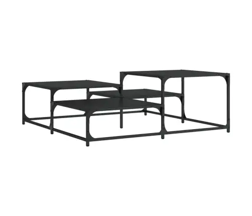 Kohvilaud, Must, 107 X 107 X 40 cm Tehispuit