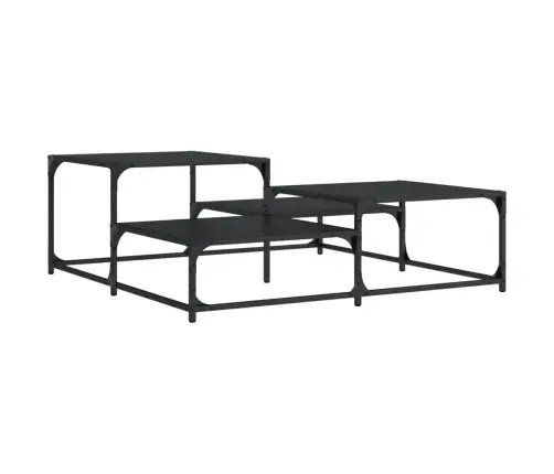 Kohvilaud, Must, 107 X 107 X 40 cm Tehispuit