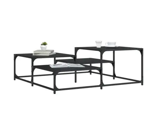 Kohvilaud, Must, 107 X 107 X 40 cm Tehispuit