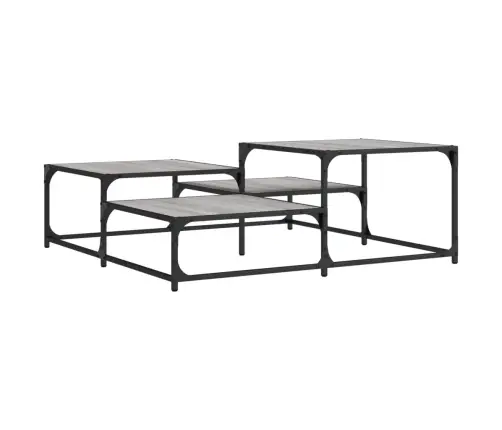 Kafijas Galdiņš, Pelēka Ozola, 107X107X40 Cm, Inženierijas Koks Vidaxl