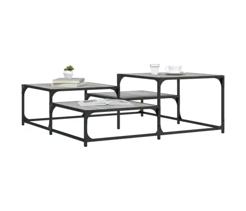 Kafijas Galdiņš, Pelēka Ozola, 107X107X40 Cm, Inženierijas Koks Vidaxl