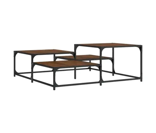 Kafijas Galdiņš, Brūna Ozola, 107X107X40 Cm, Inženierijas Koks Vidaxl