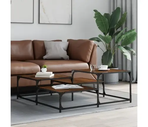 Kafijas Galdiņš, Brūna Ozola, 107X107X40 Cm, Inženierijas Koks Vidaxl