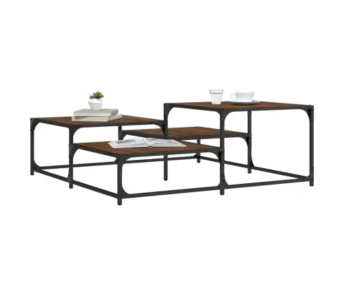 Kafijas Galdiņš, Brūna Ozola, 107X107X40 Cm, Inženierijas Koks Vidaxl