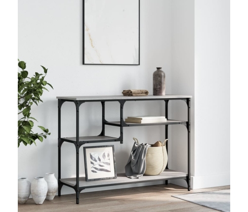 Konsoles Galdiņš Ar Plauktiem, Pelēks Koks, 100X35X75 Cm Vidaxl