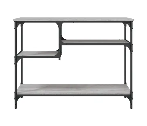Konsoles Galdiņš Ar Plauktiem, Pelēks Koks, 100X35X75 Cm Vidaxl