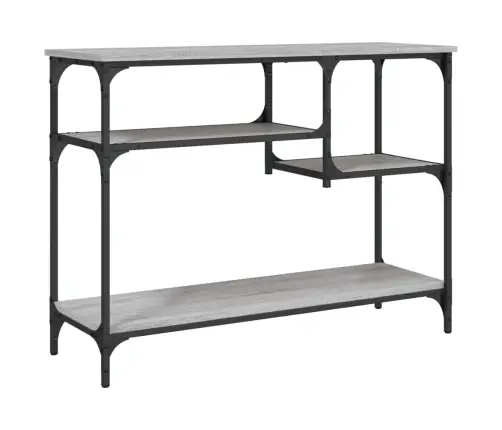 Konsoles Galdiņš Ar Plauktiem, Pelēks Koks, 100X35X75 Cm Vidaxl