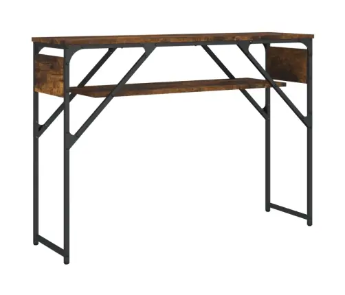 Riiuliga Konsoollaud, Suitsutatud Tamm, 105X30X75 cm Tehispuit