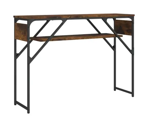 Riiuliga Konsoollaud, Suitsutatud Tamm, 105X30X75 cm Tehispuit