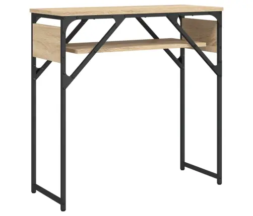 Konsolinis Staliukas Su Lentyna, Ąžuolo, 75X30X75cm Mediena