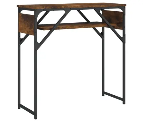 Riiuliga Konsoollaud, Suitsutatud Tamm, 75X30X75 cm Tehispuit