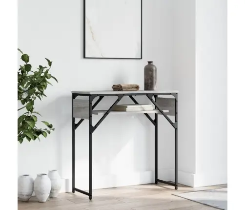 Konsoles Galdiņš, Pelēka Ozola, 75X30X75 Cm, Inženierijas Koks Vidaxl