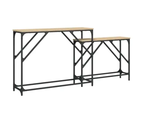 Konsoles Galdi, 2 Gab., Sabīdāmi, Koka Krāsā, Inženierijas Koks Vidaxl