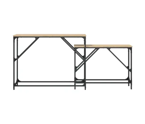 Konsoles Galdi, 2 Gab., Sabīdāmi, Koka Krāsā, Inženierijas Koks Vidaxl