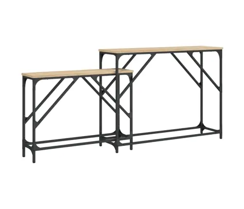 Konsoles Galdi, 2 Gab., Sabīdāmi, Koka Krāsā, Inženierijas Koks Vidaxl