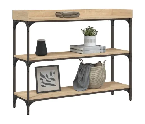 Konsoles Galdiņš Ar Plauktiem, Ozola Krāsa, 100X30X80 Cm Vidaxl