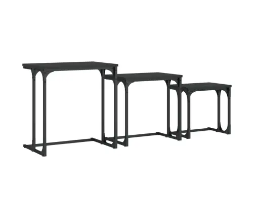 Kafijas Galdiņi, 3 Gab., Sabīdāmi, Melni, Inženierijas Koks Vidaxl Kafijas Galdiņi, 3 Gab., Sabīdāmi, Melni, Inženierijas Koks Vidaxl