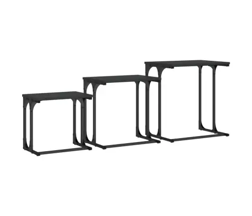 Kafijas Galdiņi, 3 Gab., Sabīdāmi, Melni, Inženierijas Koks Vidaxl Kafijas Galdiņi, 3 Gab., Sabīdāmi, Melni, Inženierijas Koks Vidaxl