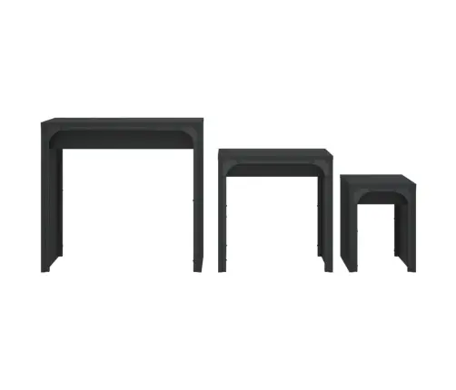 Üksteise Alla Mahtuvad Lauad 3 Tk, Must, Tehispuit