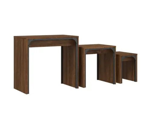 Üksteise Alla Mahtuvad Kohvilauad 3 Tk, Pruun Tamm, Tehispuit