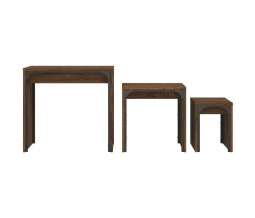 Üksteise Alla Mahtuvad Kohvilauad 3 Tk, Pruun Tamm, Tehispuit