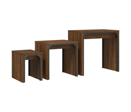 Üksteise Alla Mahtuvad Kohvilauad 3 Tk, Pruun Tamm, Tehispuit