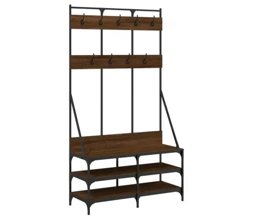 Drēbju Pakaramais Ar Apavu Plauktu, Ozola Krāsā, 100X40X184 Cm Vidaxl