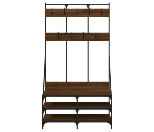 Drēbju Pakaramais Ar Apavu Plauktu, Ozola Krāsā, 100X40X184 Cm Vidaxl