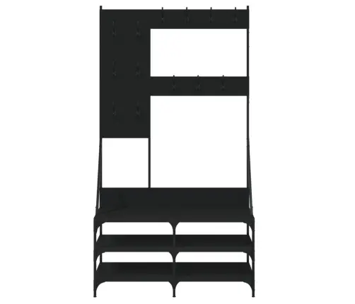 Drēbju Pakaramais Ar Apavu Plauktu, Melns, 100X40X184 Cm Vidaxl