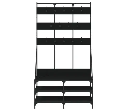 Drēbju Pakaramais Ar Apavu Plauktu, Melns, 100X40X184 Cm Vidaxl